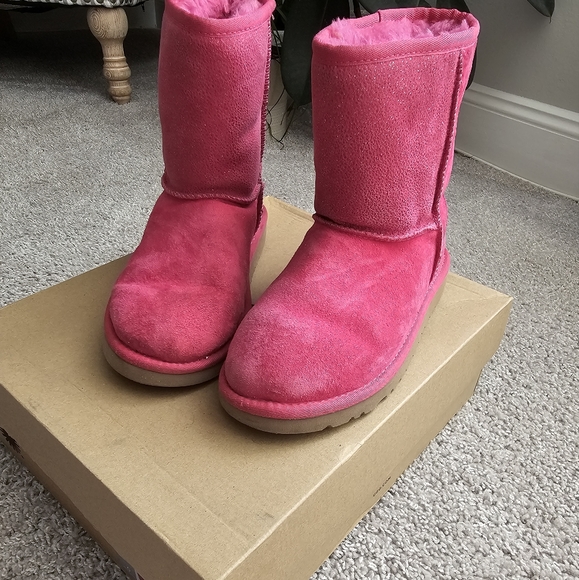 Ugg Serein Suede Sparkle Boots Kids size 4 Pink - Picture 3 of 4